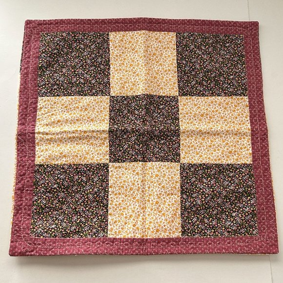 Lot 2 Handmade Patchwork Quilt Throw Pillow Cover Morning Glory & Ditsy Floral - Picture 5 of 16